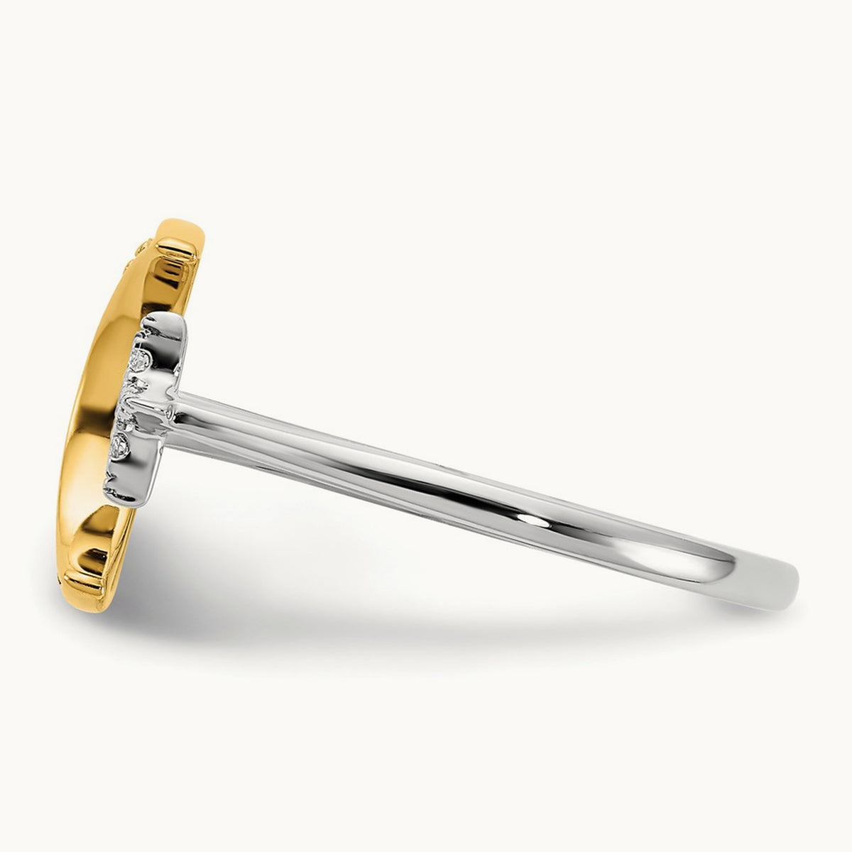 Diamond Moon w/Star Ring, 14K Two-tone