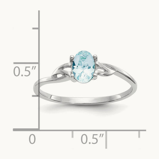 Aquamarine Birthstone Ring, 14K White Gold