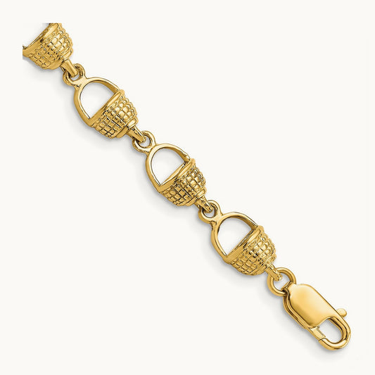 Nantucket Basket Bracelet, 14K