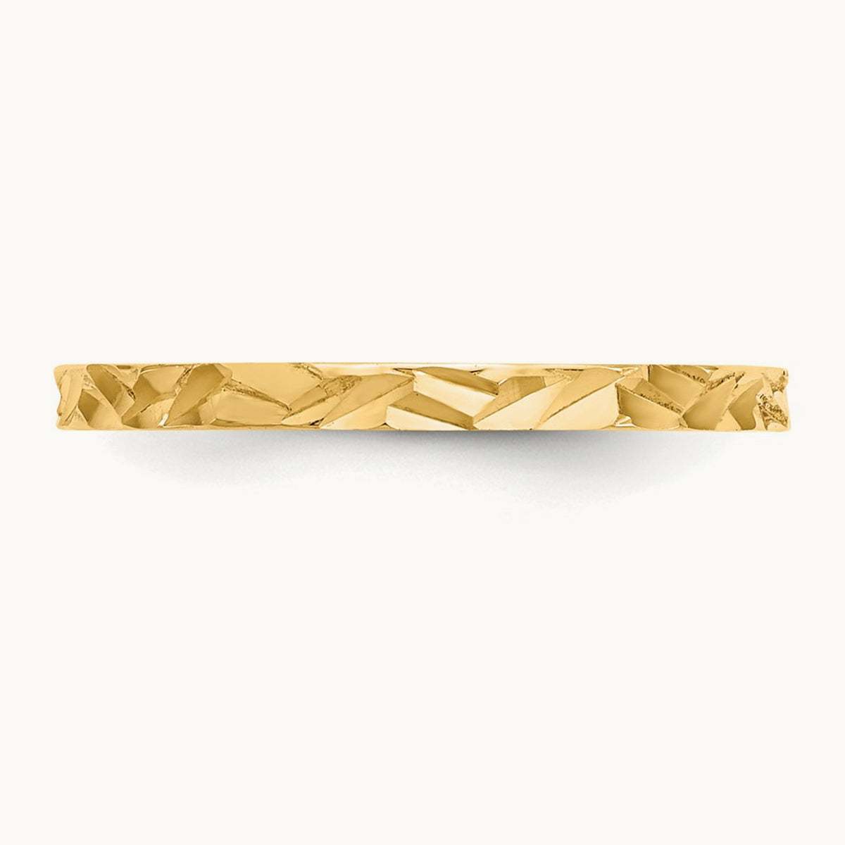 Diamond-cut Zig-Zag Design Band Childs Ring, 14K