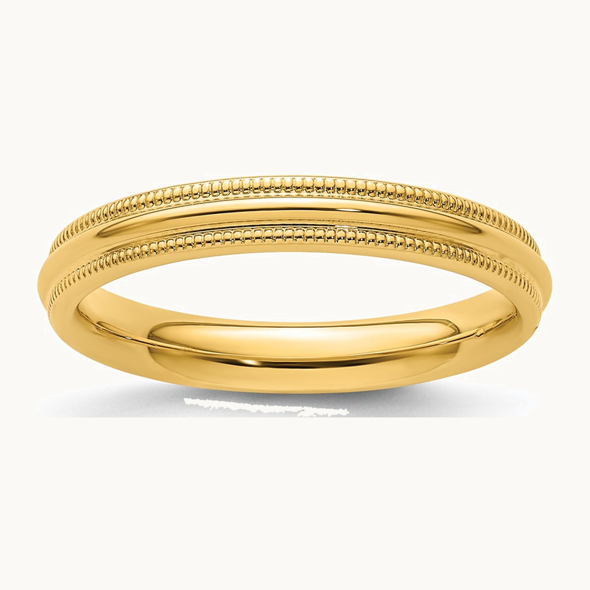Milgrain Comfort Fit Band — 14K Yellow Gold, 3mm