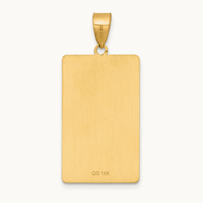 The Tower Tarot Card Pendant, 14K Yellow Gold