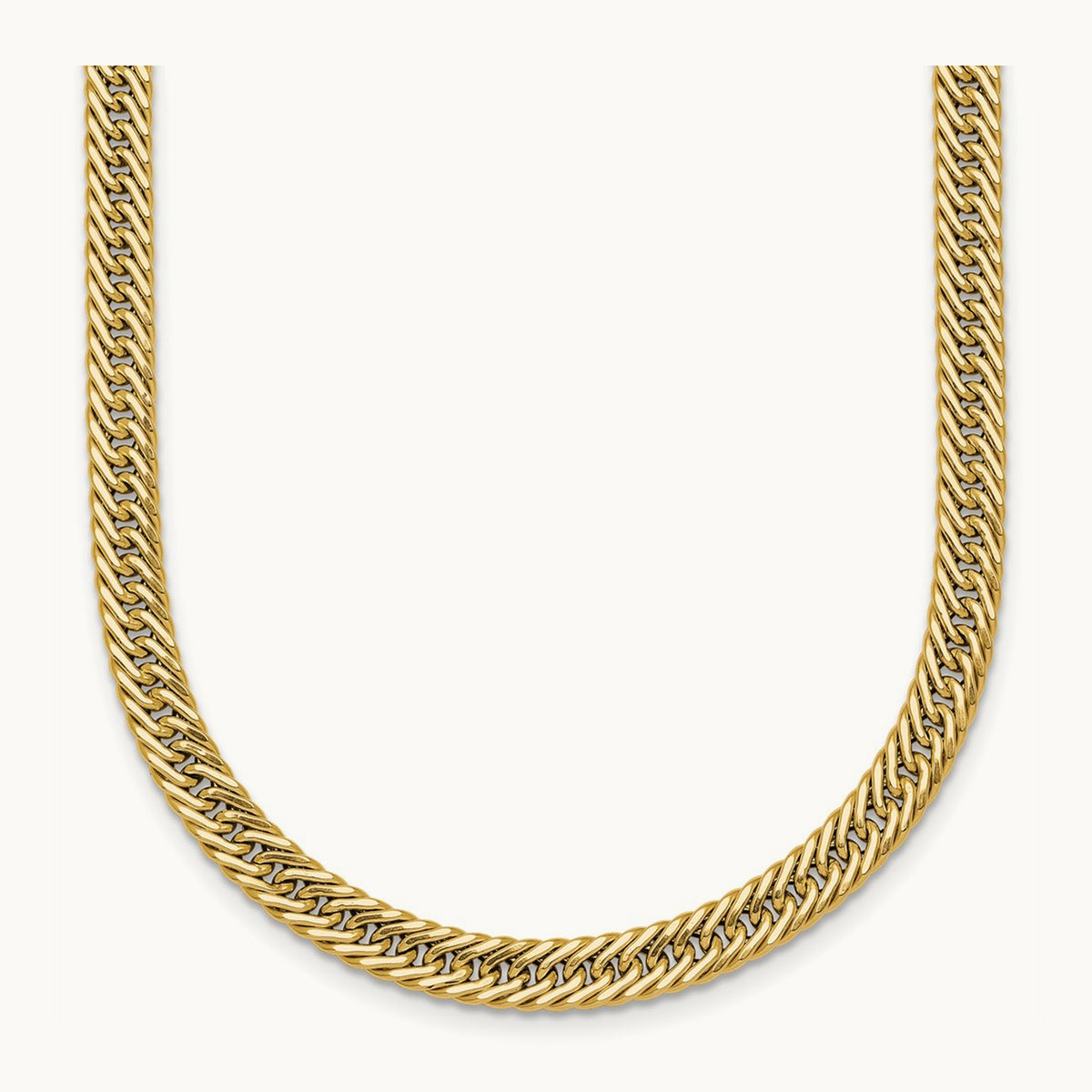 Polished 17in Fancy Hollow Link Necklace, 14K