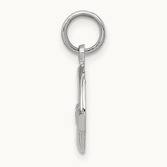 Claddagh Charm, 14K White Gold
