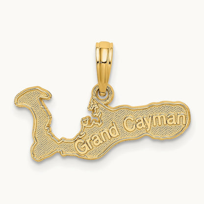 GRAND CAYMAN Island Map Charm, 14K
