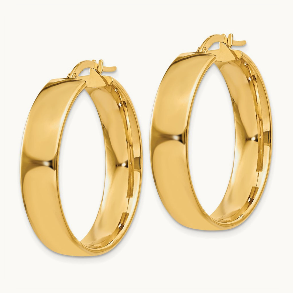 Hoop Earrings, 6.75mm, 14K