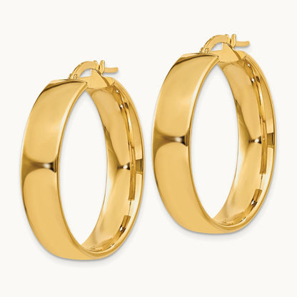 Hoop Earrings, 6.75mm, 14K