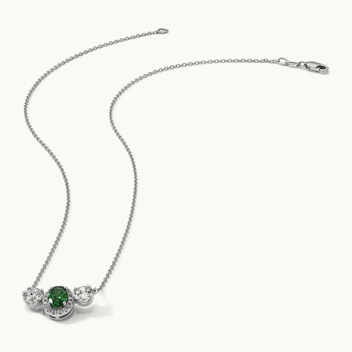 Created Em 3 Stone Necklace, 1.00 ct tw Lab-Grown Diamond