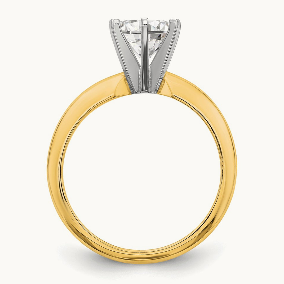 1.5ct. Heavy-Weight Half-Round 6-Prong Mounting, 14K Two-tone