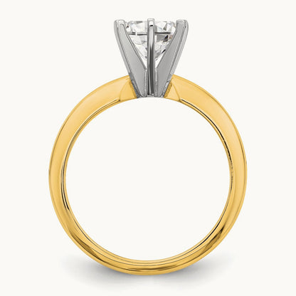 1.5ct. Heavy-Weight Half-Round 6-Prong Mounting, 14K Two-tone