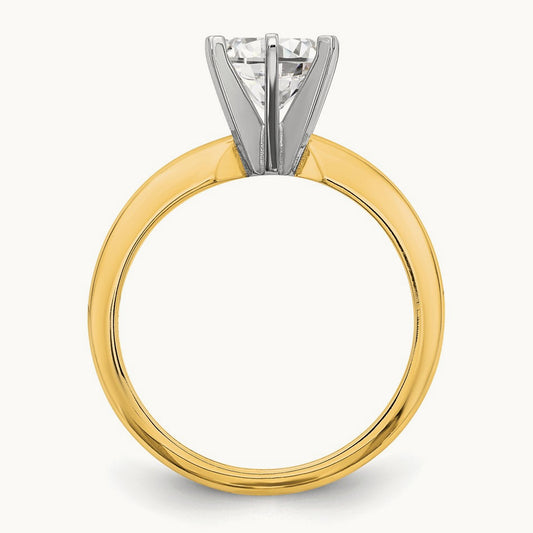 1/8ct. Heavy-Weight Half-Round 6-Prong Mounting, 14K Two-tone