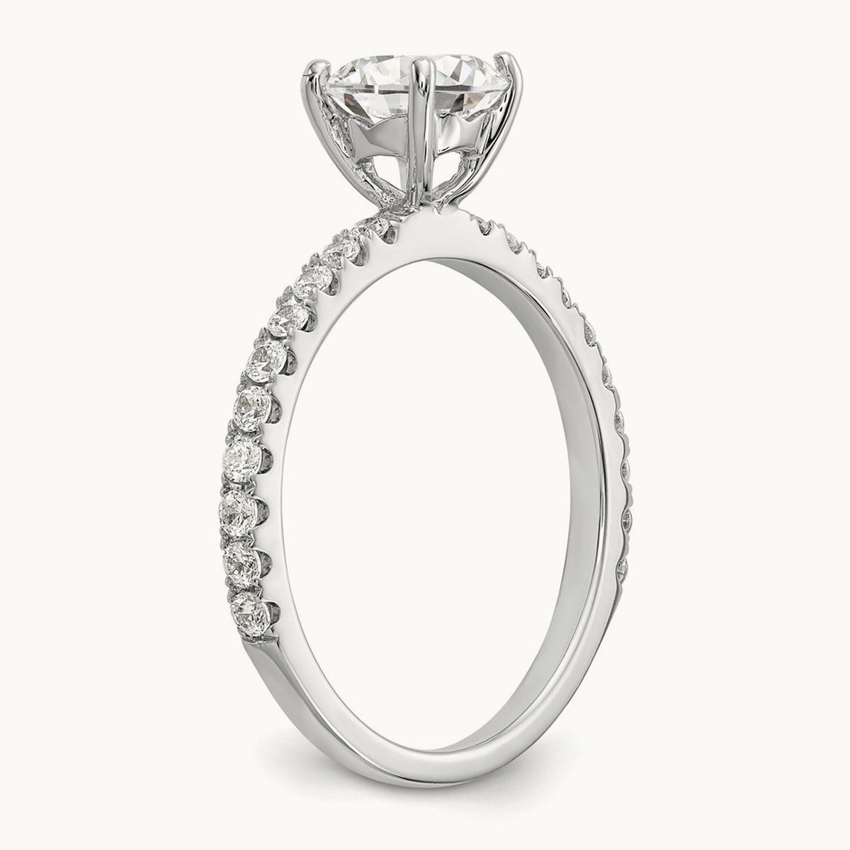 Round Semi-Mount Engagement Ring, 0.25 ct tw Lab-Grown Diamond — 14K White Gold