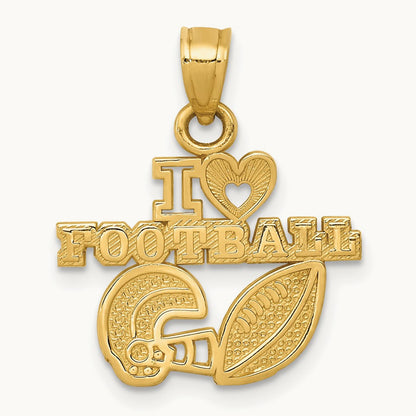 I HEART FOOTBALL Charm, 14K