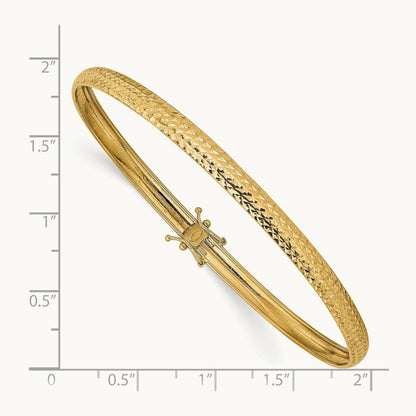 Polished Diamond-cut Flexible Bangle — 8mm