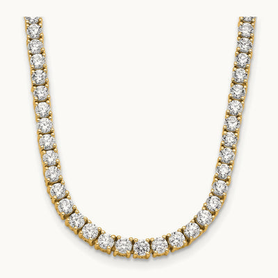 Tennis Necklace, 10.00 ct tw Lab-Grown Diamond — 14K Yellow Gold, Standard