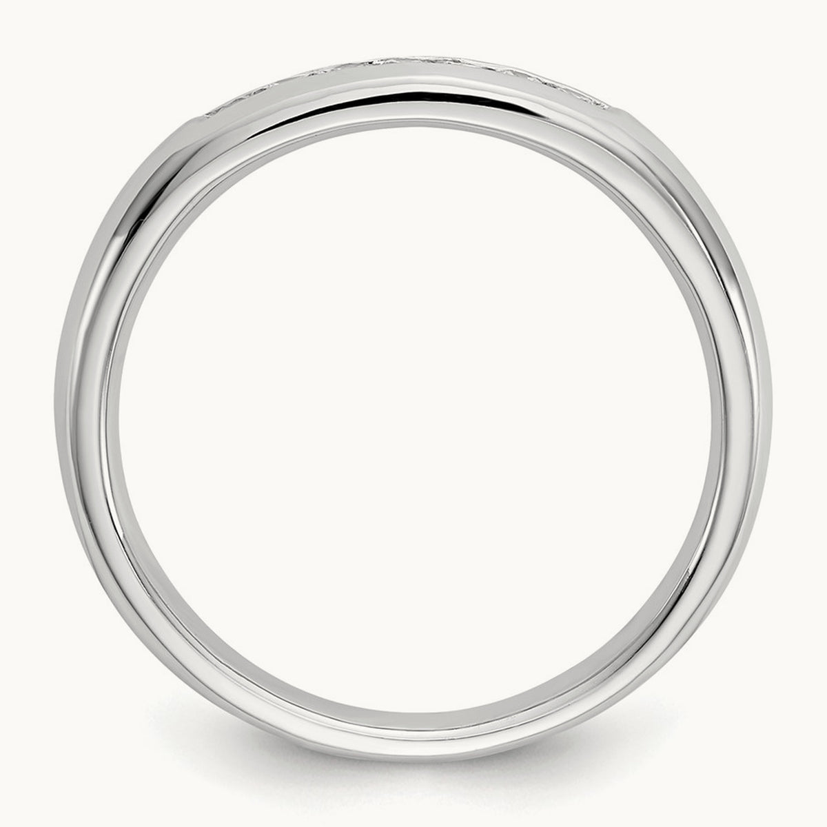 7-Stone Diamond Channel Band, 14K White Gold