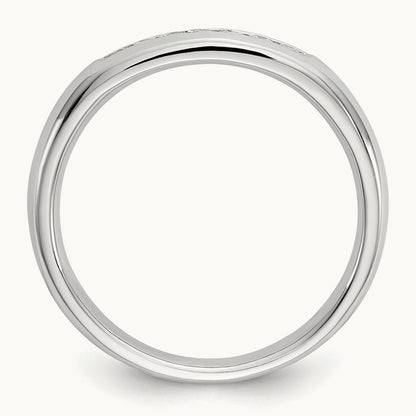 7-Stone Diamond Channel Band, 14K White Gold