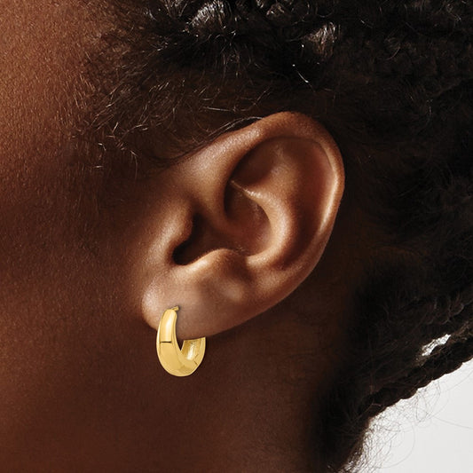 Polished Hinged Huggie Hoop Earrings — 13.5mm