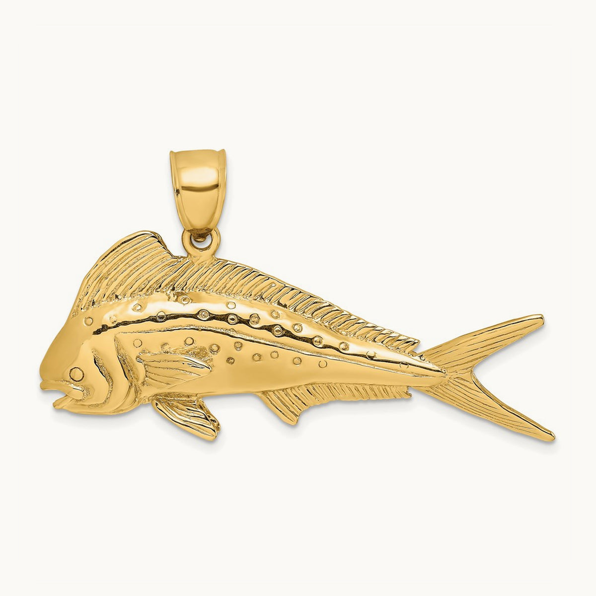 3-D Female Dorado (Mahi-Mahi) Charm, 14K