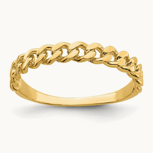 Chain Link Band Ring, 14K