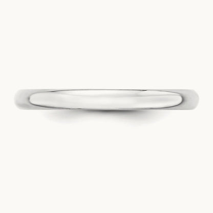 Lightweight Half Round Band, 2.5mm, 10K White Gold