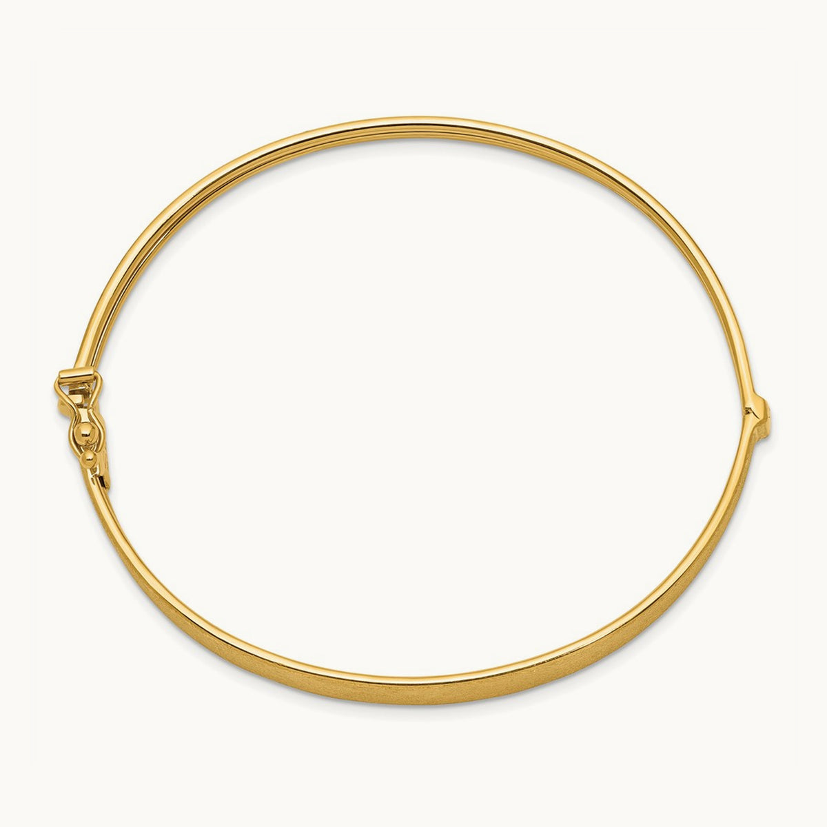 Satin Finish Graduated Hinged Bangle — 14K Yellow Gold