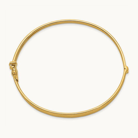 Satin Finish Graduated Hinged Bangle — 14K Yellow Gold