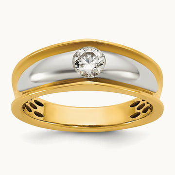 w/White Rhodium IB Goodman Mens Complete 1/2ct Diamond Ring, 14K Yellow Gold