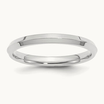 Knife Edge Comfort Fit Band, 2.5mm, 10K White Gold