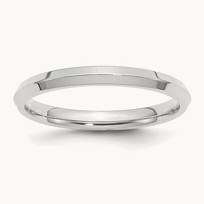Knife Edge Comfort Fit Band, 2.5mm, 10K White Gold