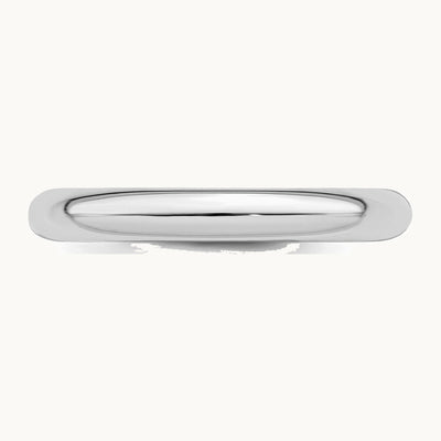 Sterling Silver Rhodium-plated 3mm Comfort Fit Band