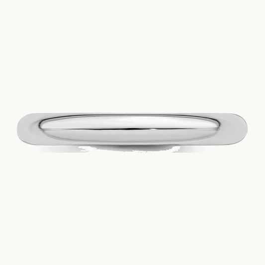Sterling Silver Rhodium-plated 3mm Comfort Fit Band