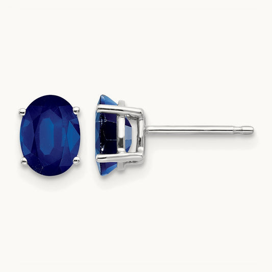 Sapphire Earrings, 14K White Gold