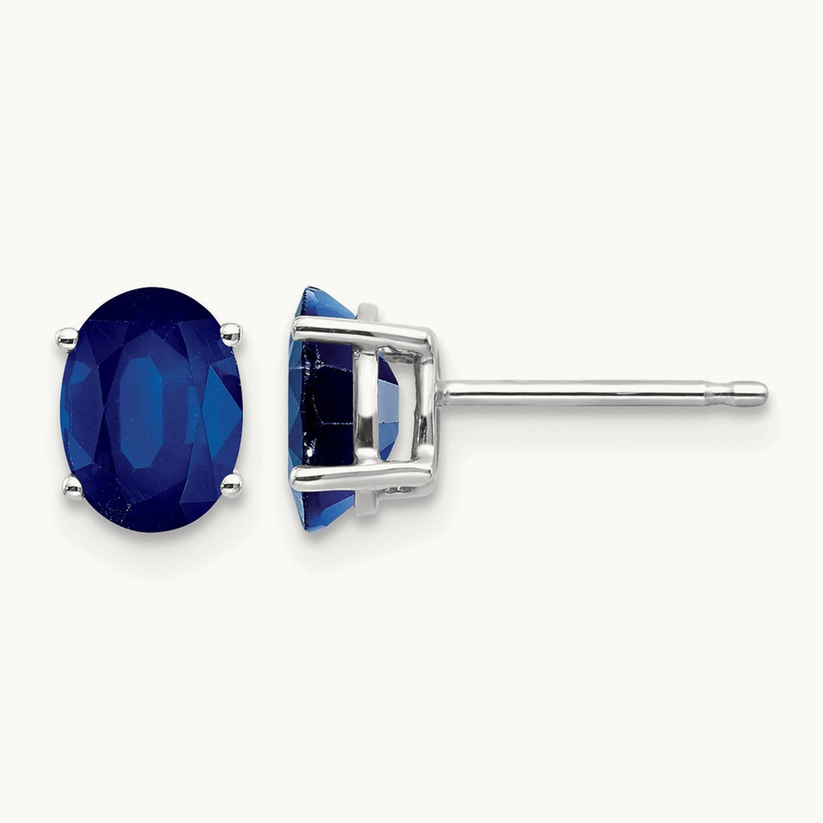 Sapphire Earrings, 14K White Gold