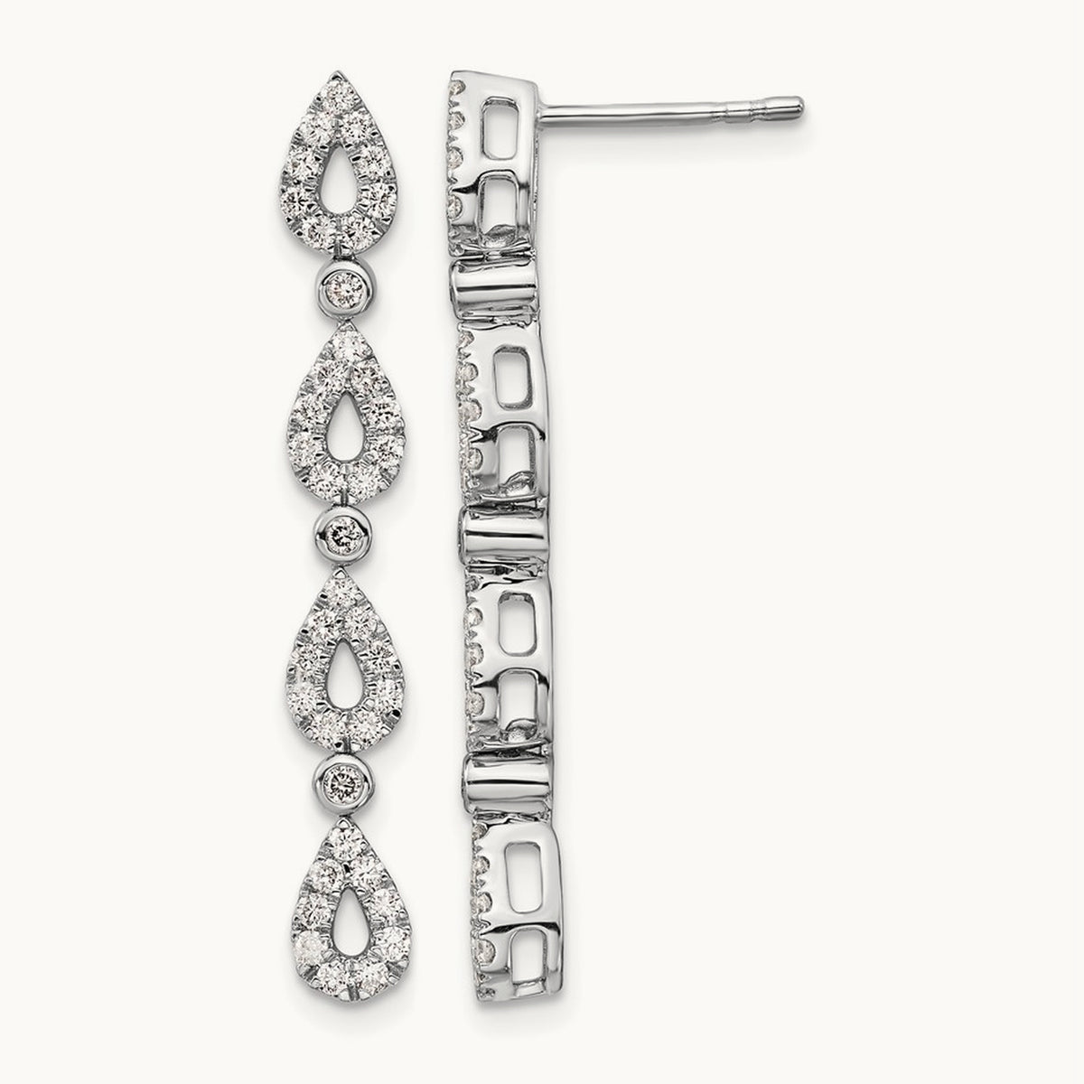 Dangle Teardrop Post Earrings, 0.75 ct tw Lab-Grown Diamond