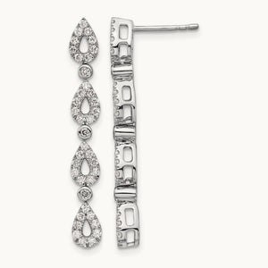 Dangle Teardrop Post Earrings, 0.75 ct tw Lab-Grown Diamond