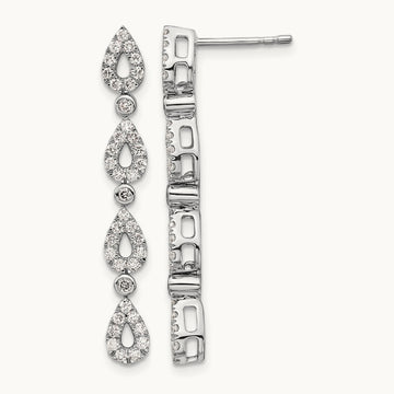Dangle Teardrop Post Earrings, 0.75 ct tw Lab-Grown Diamond