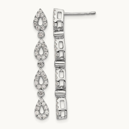 Dangle Teardrop Post Earrings, 0.75 ct tw Lab-Grown Diamond