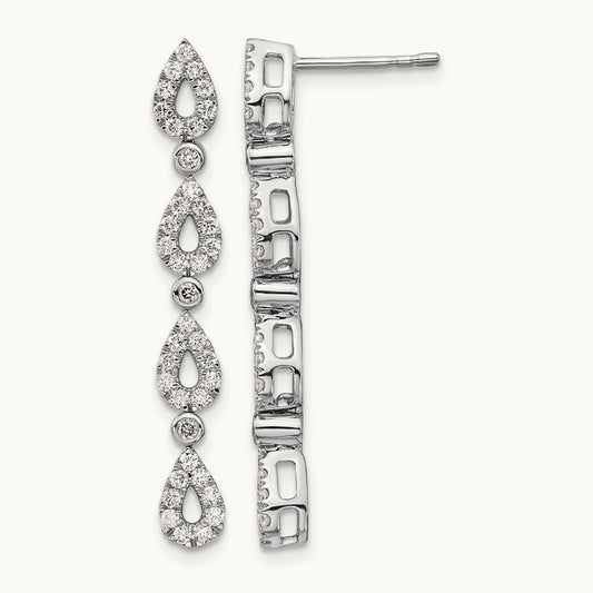 Dangle Teardrop Post Earrings, 0.75 ct tw Lab-Grown Diamond