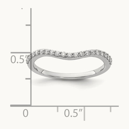 Curved Diamond Ring, 14K White Gold
