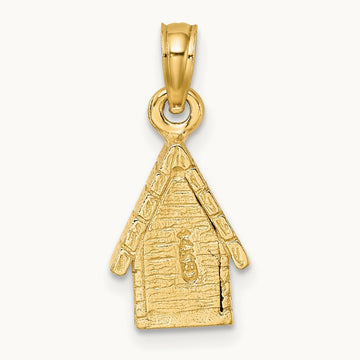 3-D Dog Inside Dog House Charm, 14K Two-tone