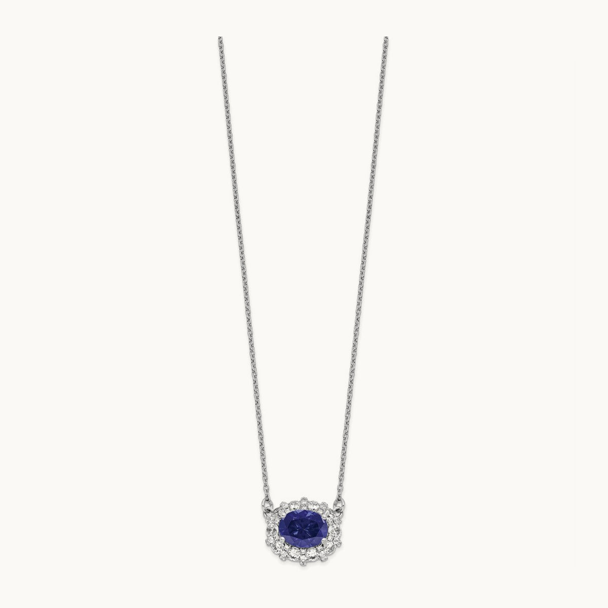 Created Sapphire Necklace, 1.00 ct tw Lab-Grown Diamond