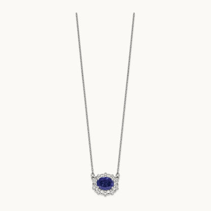 Created Sapphire Necklace, 1.00 ct tw Lab-Grown Diamond
