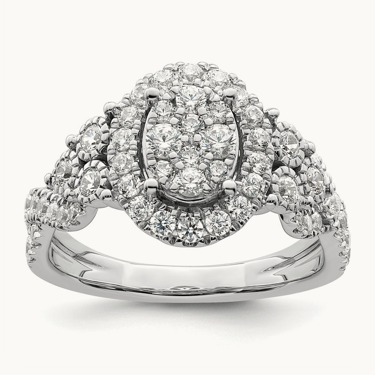 Cluster Engagement Ring, 1.00 ct tw Lab-Grown Diamond