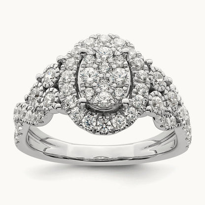 Cluster Engagement Ring, 1.00 ct tw Lab-Grown Diamond