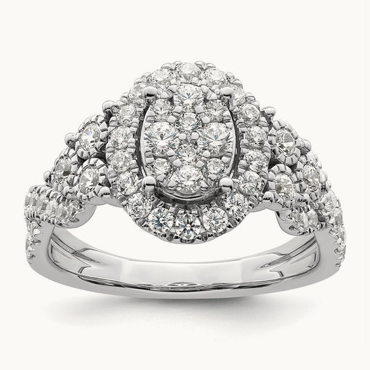 Cluster Engagement Ring, 1.00 ct tw Lab-Grown Diamond