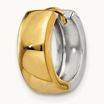 Single 14k Two-tone Hinged Hoop Earring