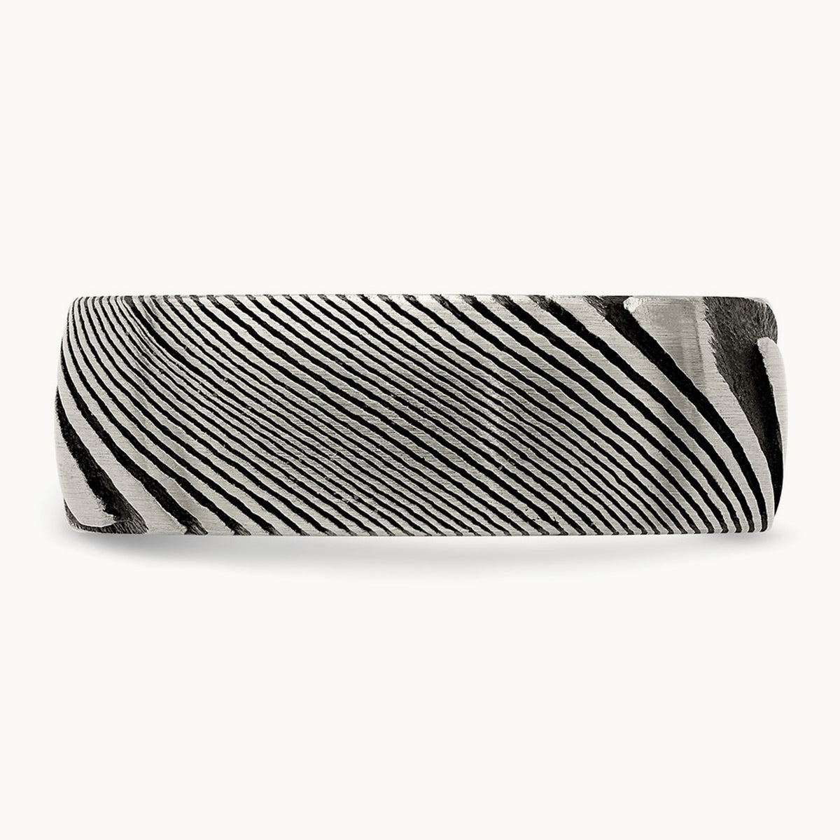 Damascus Steel Polished Band, 8mm
