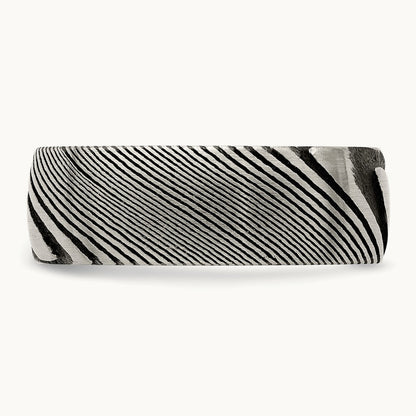 Damascus Steel Polished Band, 8mm