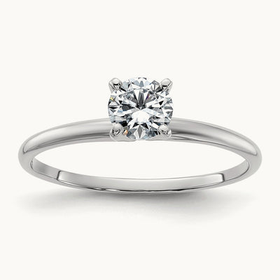 Round Solitaire Engagement Ring, 0.50 ct tw Lab-Grown Diamond — 14K White Gold